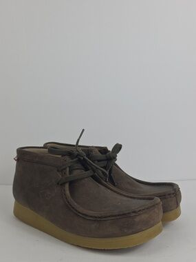 Clarks Stinson Hi Brown Oily Leather Men's Chukka Boots Size 8.5